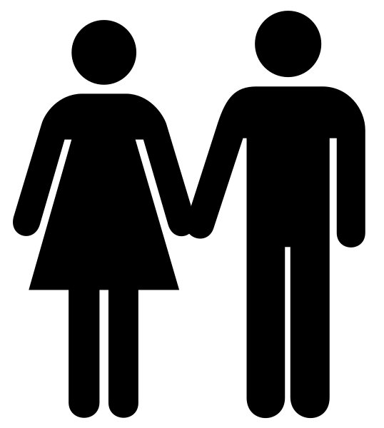 Icon of man and woman holding hands